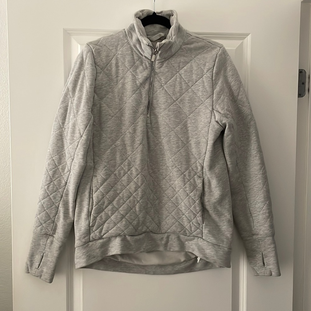 Lululemon light grey Pima-loft half zip jacket